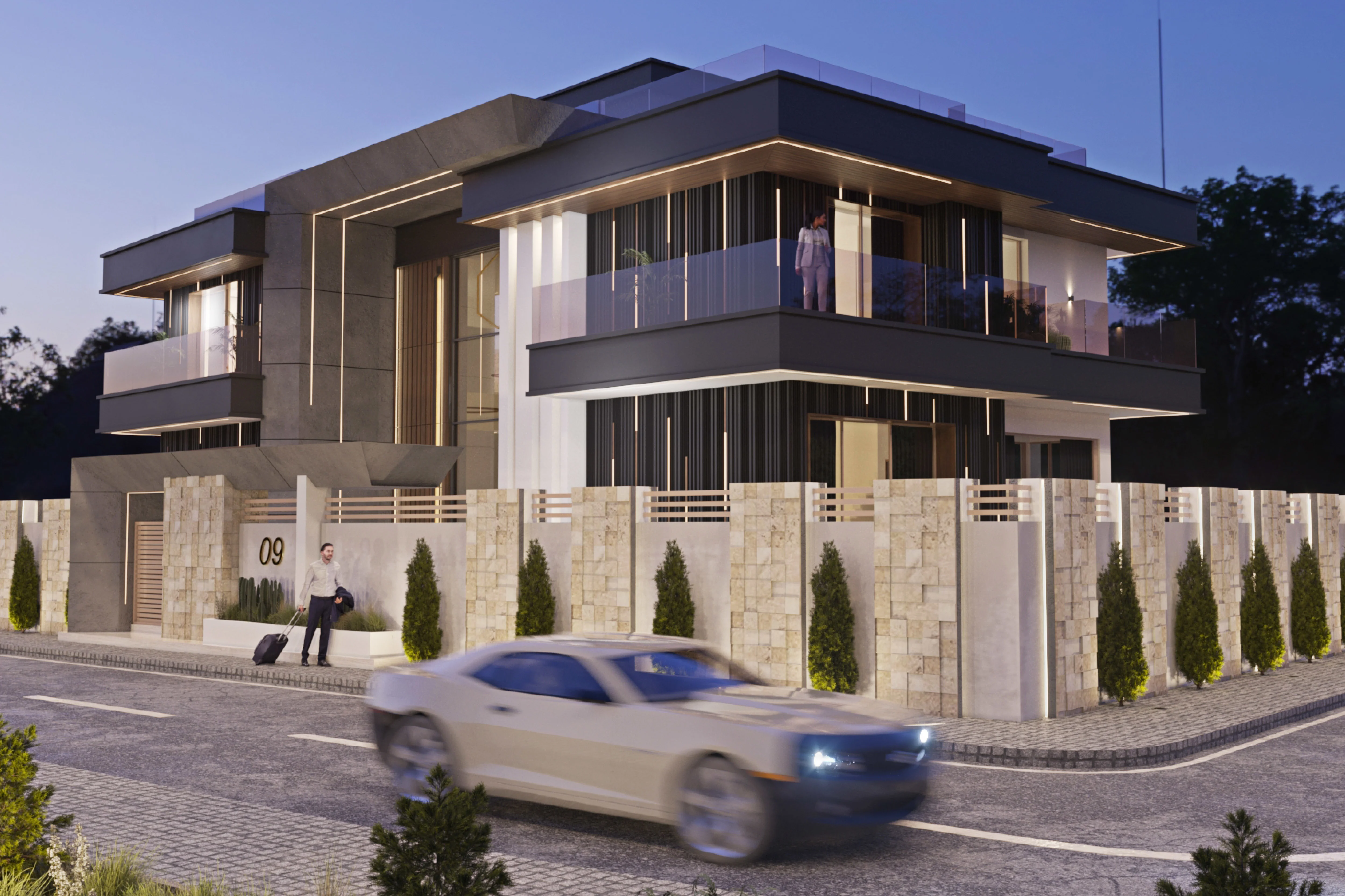 Design extérieur et intérieur d'une villa moderne à Agadir